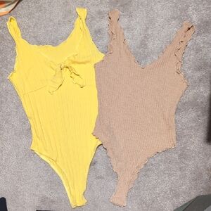 🛍️ Yellow and Tan Bodysuit Bundle